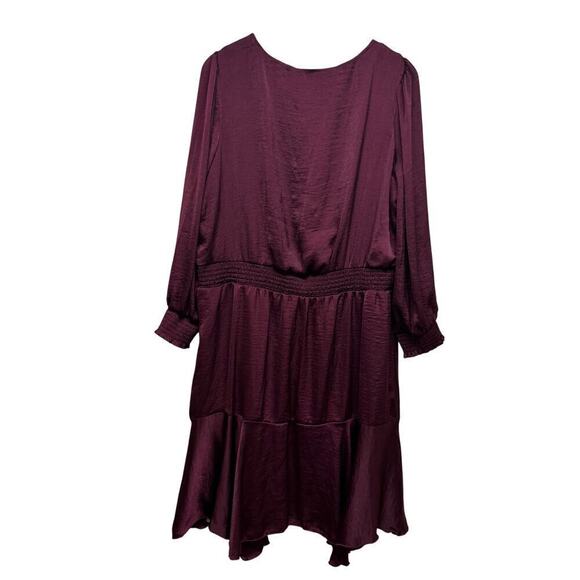 Sam Edelman Smocked Long Sleeve A-Line Mini Dress. - Picture 8 of 9